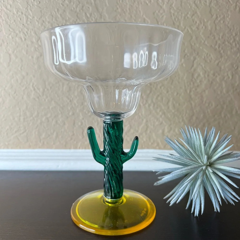 Vintage NCC 1994 Cactus Margarita Glass/ Coupe, Vintage Barware, Acrylic, Cinco